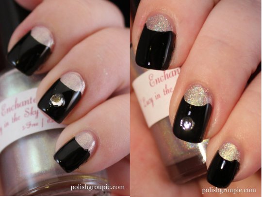 Half Moon Manicure with Enchanted Polish Lucy In The Sky With Diamonds