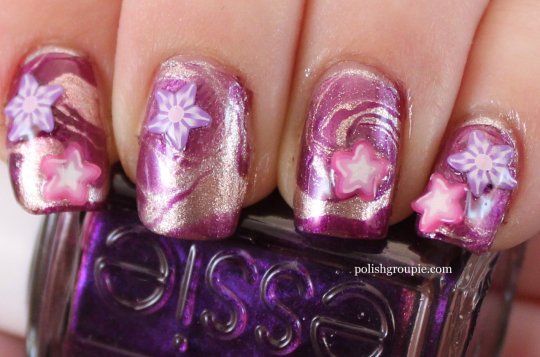 Halloween Water Marble Magic Witch Nail Art